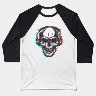 Glitch Skull with Headphones Baseball T-Shirt